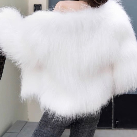 New White Genuine Raccoon Fur  Jacket Size M - Picture 3 of 4